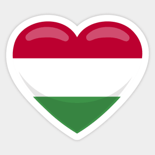 Hungary Flag Heart Sticker